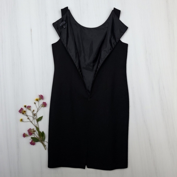 Kasper Classic Black Sheath Dress Elegant Minimalist Career Workwear Plus Sz 14 - Picture 10 of 12